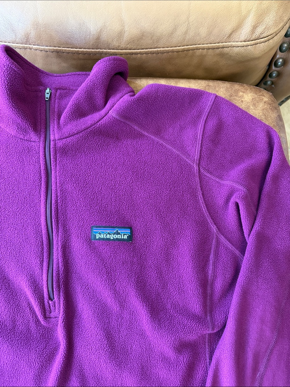 Women’s Patagonia Micro D 1/4-Zip Pullover Sz Violet Purple Red - Picture 3 of 7